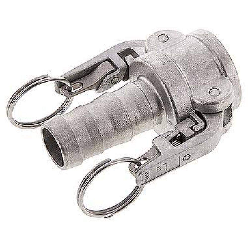 Sicherheits-Kamlock-Kupplung (C) 25 (1")mm Schlauch, Edelstahl (1.4408)
