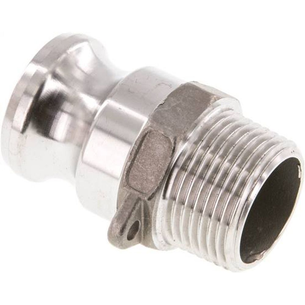 Kamlock-Stecker (F) R 1"(AG), Edelstahl (1.4408)