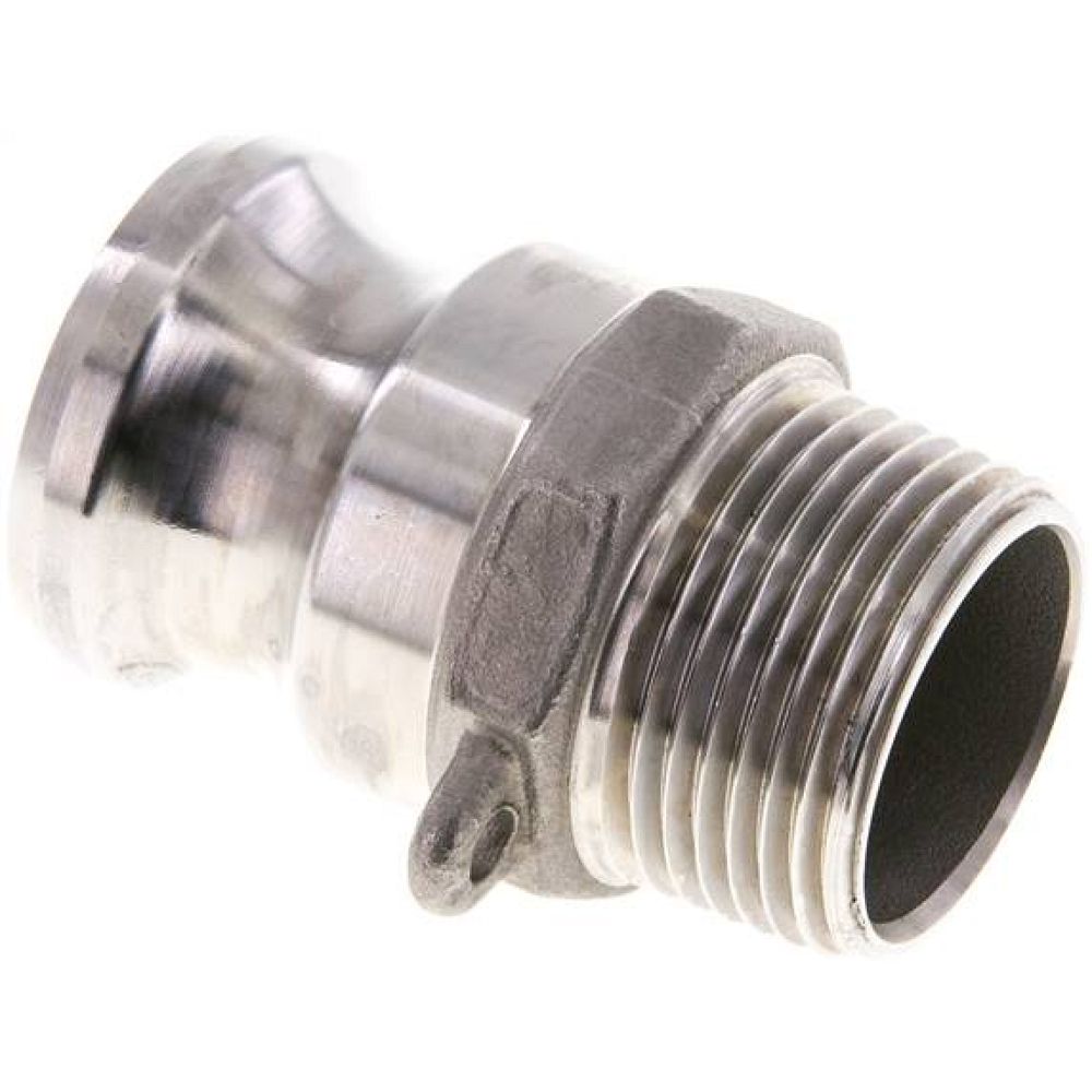 Kamlock-Stecker (F) NPT 1"(AG), Edelstahl (1.4408)
