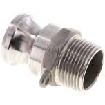 Kamlock-Stecker (F) NPT 1"(AG), Edelstahl (1.4408)