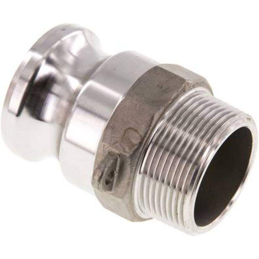 Kamlock-Stecker (F) R 1-1/2"(AG), Edelstahl (1.4408)