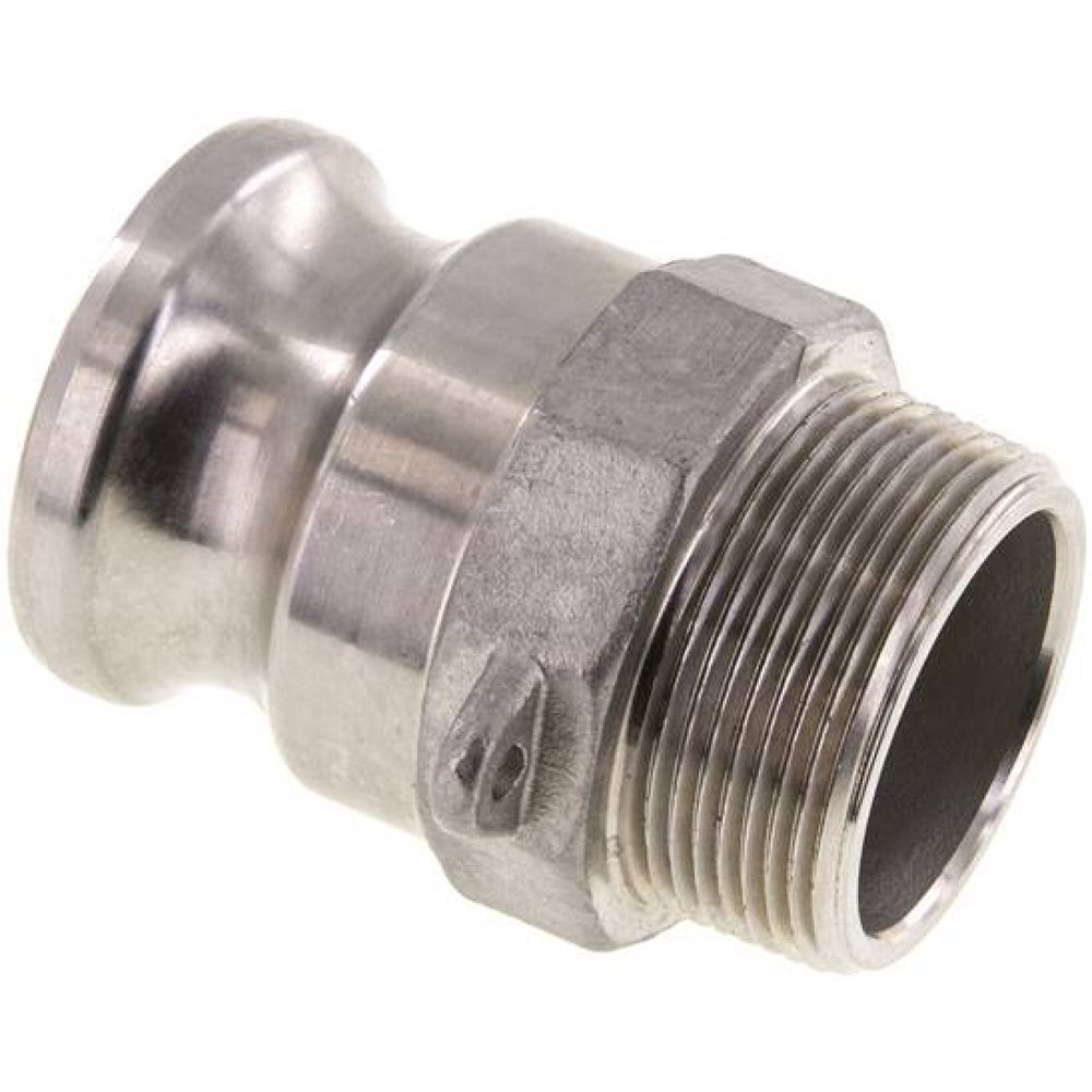 Kamlock-Stecker (F) NPT 1-1/2"(AG), Edelstahl (1.4408)