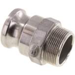 Kamlock-Stecker (F) NPT 1-1/2"(AG), Edelstahl (1.4408)