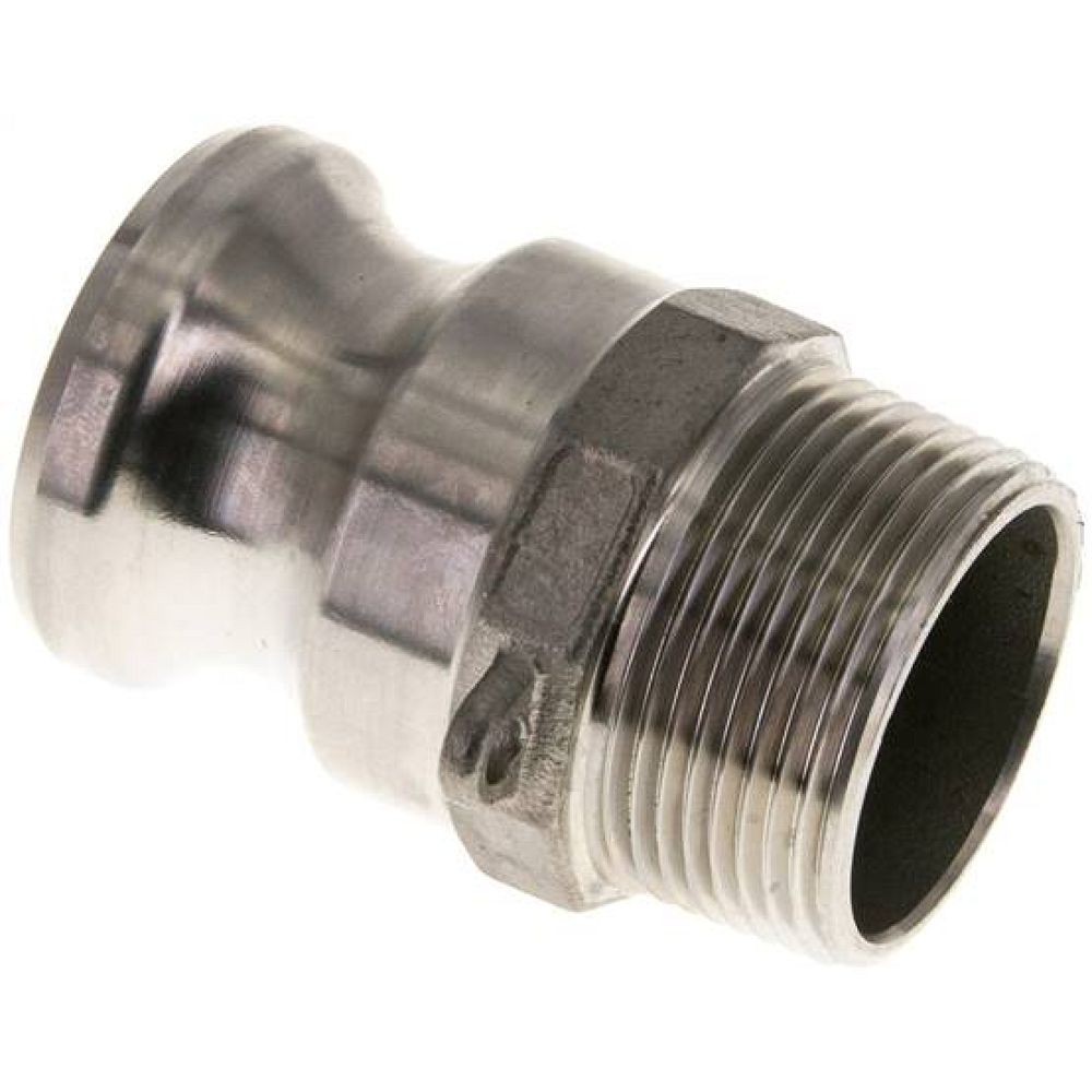 Kamlock-Stecker (F) NPT 1-1/4"(AG), Edelstahl (1.4408)