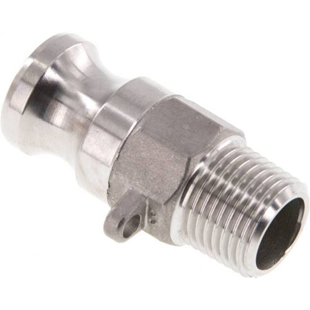 Kamlock-Stecker (F) R 1/2"(AG), Edelstahl (1.4408)
