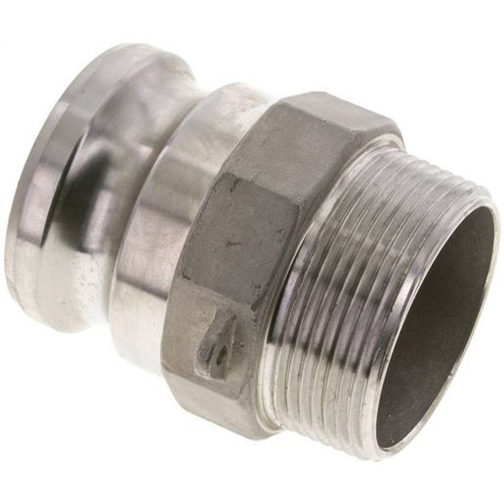 Kamlock-Stecker (F) NPT 2-1/2"(AG), Edelstahl (1.4408)