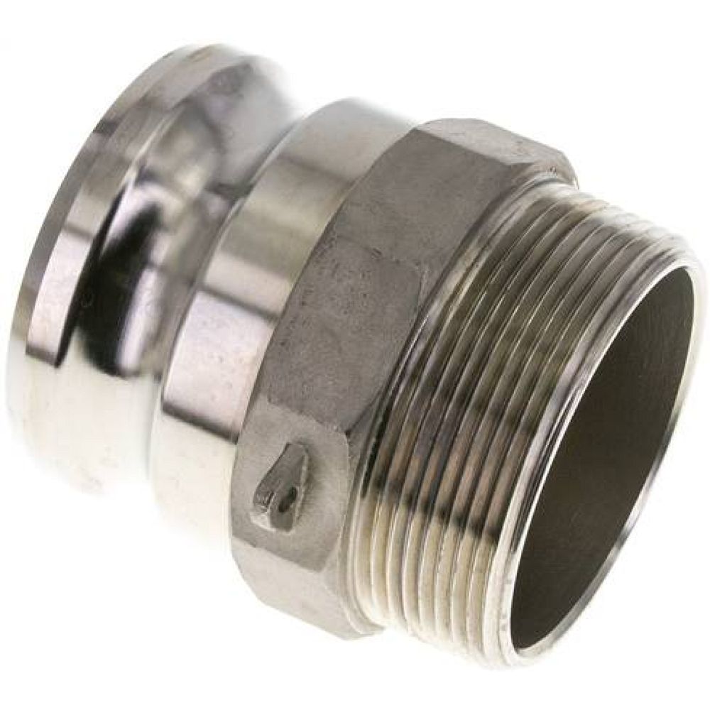 Kamlock-Stecker (F) NPT 3"(AG), Edelstahl (1.4408)