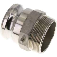 Kamlock-Stecker (F) NPT 3"(AG), Edelstahl (1.4408)