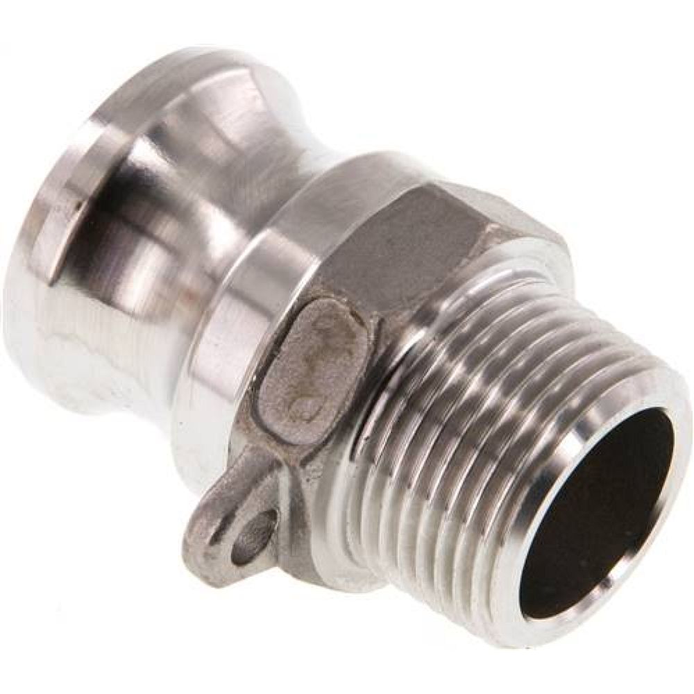 Kamlock-Stecker (F) R 3/4"(AG), Edelstahl (1.4408)