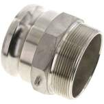 Kamlock-Stecker (F) NPT 4"(AG), Edelstahl (1.4408)