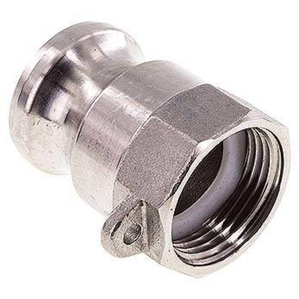 DIN/EN-Kamlock-Stecker (A/AF) G 1"(IG), Edelstahl (1.4408)