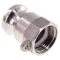 DIN/EN-Kamlock-Stecker (A/AF) G 1"(IG), Edelstahl (1.4408)