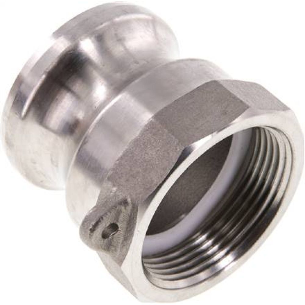 DIN/EN-Kamlock-Stecker (A/AF) G 1-1/2"(IG), Edelstahl (1.4408)