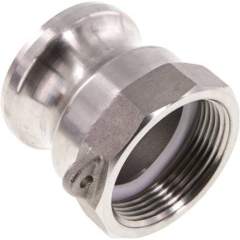 DIN/EN-Kamlock-Stecker (A/AF) G 1-1/2"(IG), Edelstahl (1.4408)