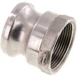 Kamlock-Stecker (A) NPT 1-1/2"(IG), Edelstahl (1.4408)