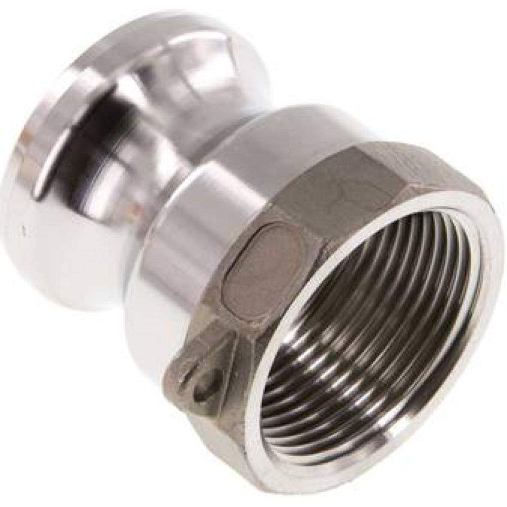 Kamlock-Stecker (A) Rp 1-1/4"(IG), Edelstahl (1.4408)