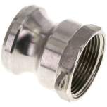 Kamlock-Stecker (A) NPT 1-1/4"(IG), Edelstahl (1.4408)