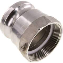 DIN/EN-Kamlock-Stecker (A/AF) G 2-1/2"(IG), Edelstahl (1.4408)