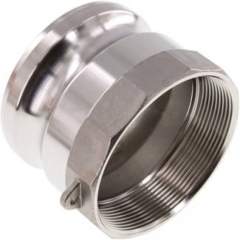 Kamlock-Stecker (A) Rp 3"(IG), Edelstahl (1.4408)