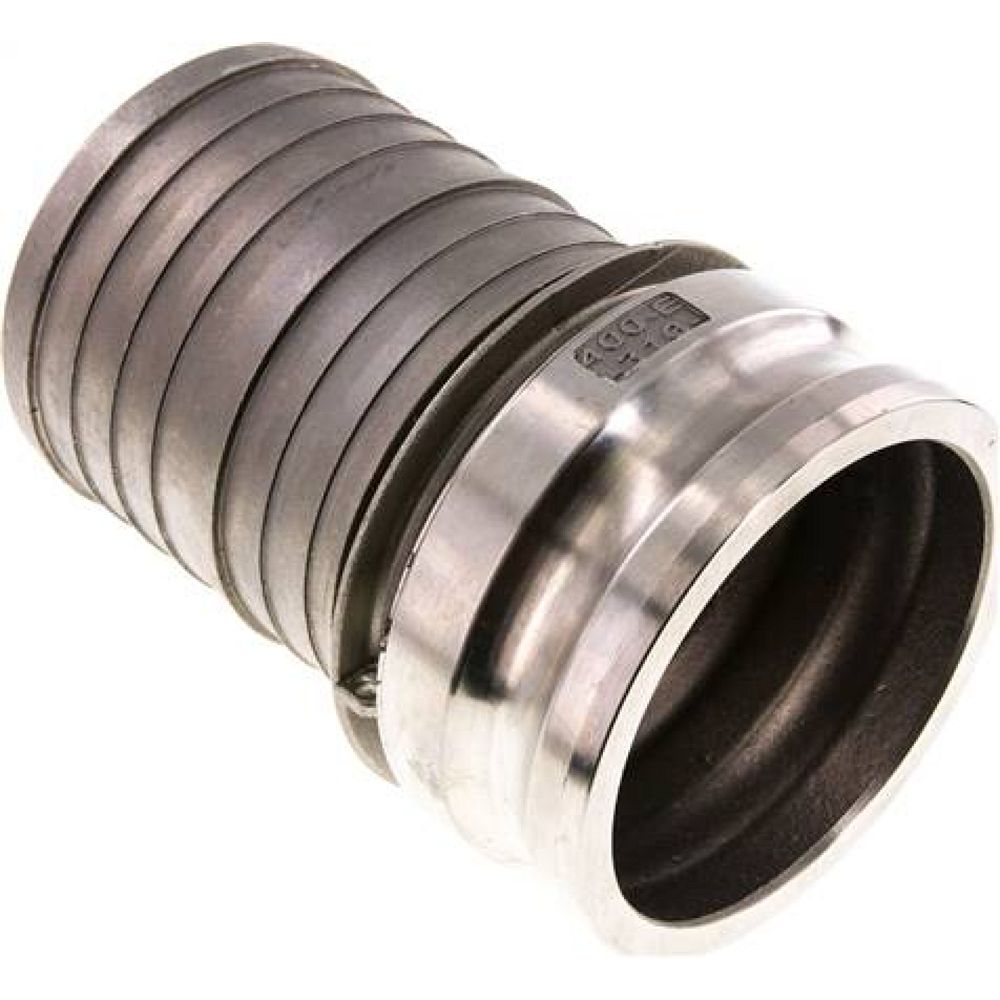 Kamlock-Stecker (E) 100 (4")mm Schlauch, Edelstahl (1.4408)