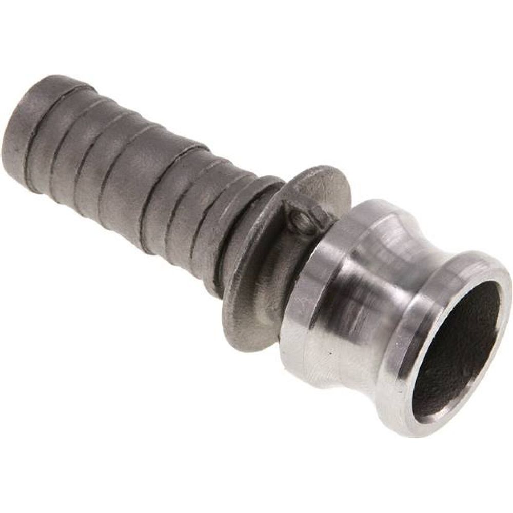 Kamlock-Stecker (E) 19 (3/4")mm Schlauch, Edelstahl (1.4408)