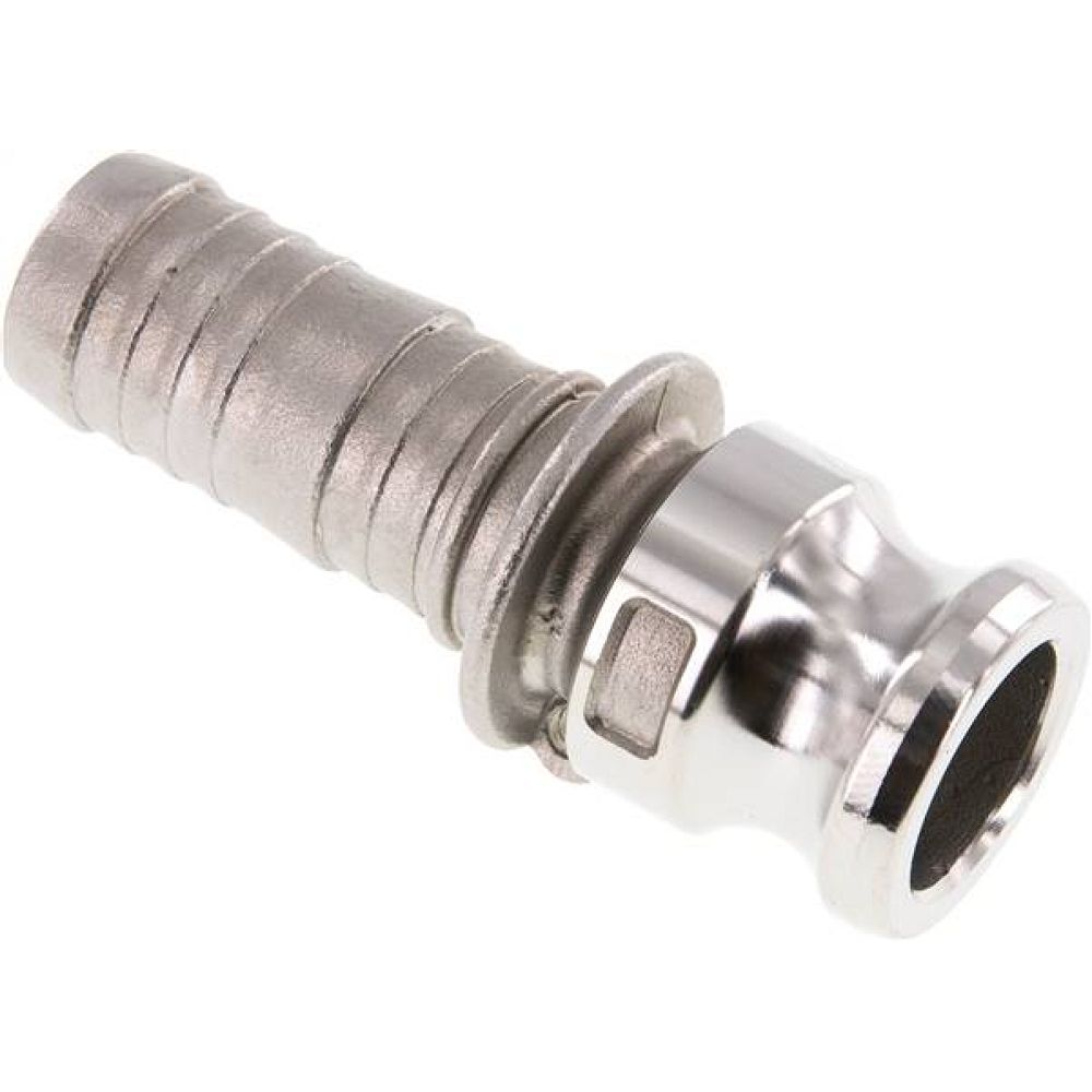 Kamlock-Stecker (E) 25 (1")mm Schlauch, Edelstahl (1.4408)