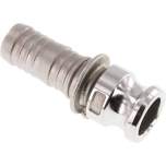 Kamlock-Stecker (E) 25 (1")mm Schlauch, Edelstahl (1.4408)