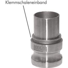 DIN/EN-Kamlock-Stecker (E/EC) 100 (4")mm Schlauch, Edelstahl (1.4408)