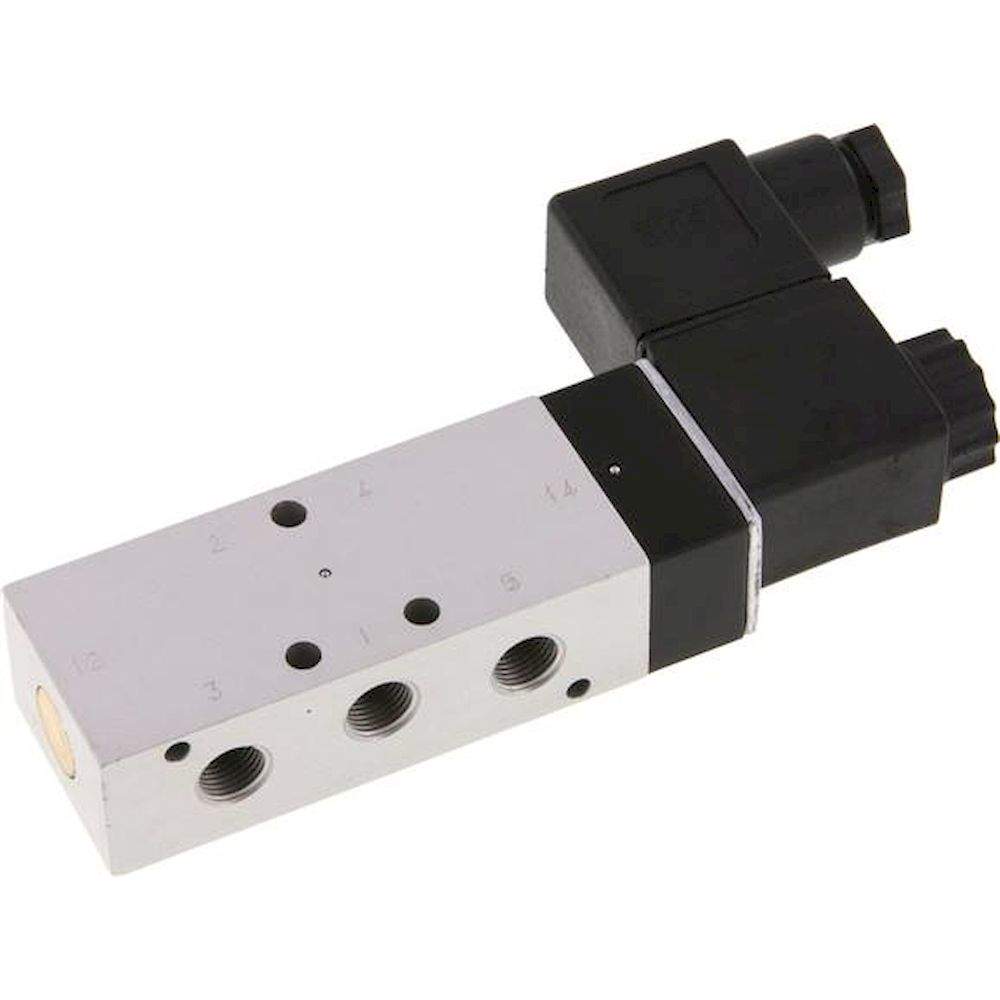 Airtec KM-09511HN-230V. 5/2-way solenoid valve, G 1/8", spring, 230V AC, Standard