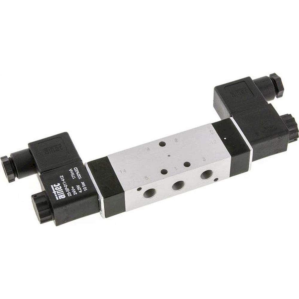 Airtec KM 09520HN 24V=. 5/2-Wege Magnetimpulsventil, G 1/8", 24 V DC, Standard