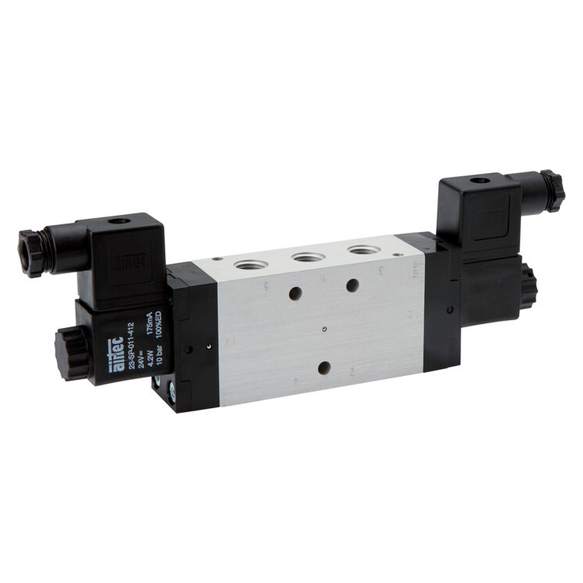 5/3-way solenoid valve, 3 to 10 bar, ATEX Ex mb, centre position pressurised, ATEX approval, G 1/4"