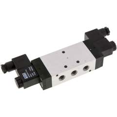 Airtec KM-10530HN-115V. 5/3-way solenoid valve, G 1/4", Centre position closed, 115V AC, Standard