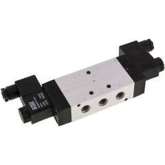 Airtec KM-10533HN-12V. 5/3-way solenoid valve, G 1/4", Centre position vented, 12V DC, Standard