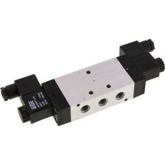 Airtec KM-10533HN-230V. 5/3-way solenoid valve, G 1/4", Centre position vented, 230V AC, Standard