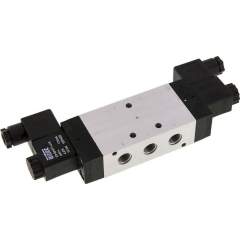 Airtec KM-10533HN-24V. 5/3-way solenoid valve, G 1/4", Centre position vented, 24V DC, Standard