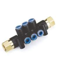 SMC KM12-04-02-6. KM12, One-touch Fittings Manifold Series - Port A One-touch Fitting, Port B Rc(PT) Female Thread