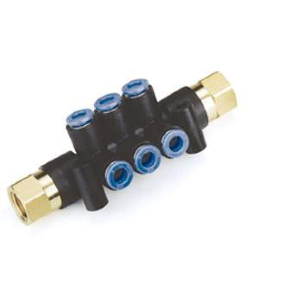 SMC KM12-06-02-10. KM12, One-touch Fittings Manifold Series - Port A One-touch Fitting, Port B Rc(PT) Female Thread