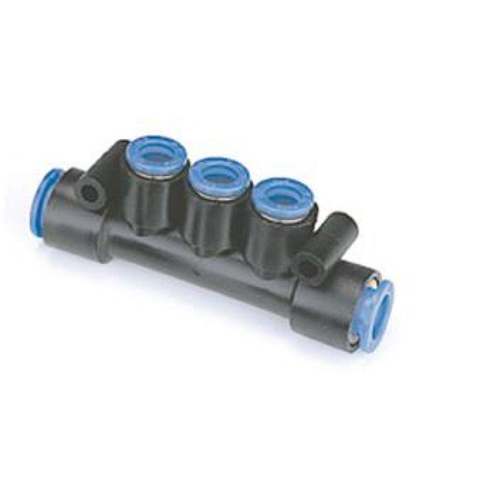 SMC KM12-08-03-6. KM12, One-touch Fittings Manifold Series - Port A One-touch Fitting, Port B Rc(PT) Female Thread