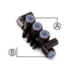 SMC KM16-04-04-3. KM16, Serie Mehrfachanschlussplatte, Steckverbindung - Anschluss A-Steckverbindung, Anschluss B-Steckverbindung