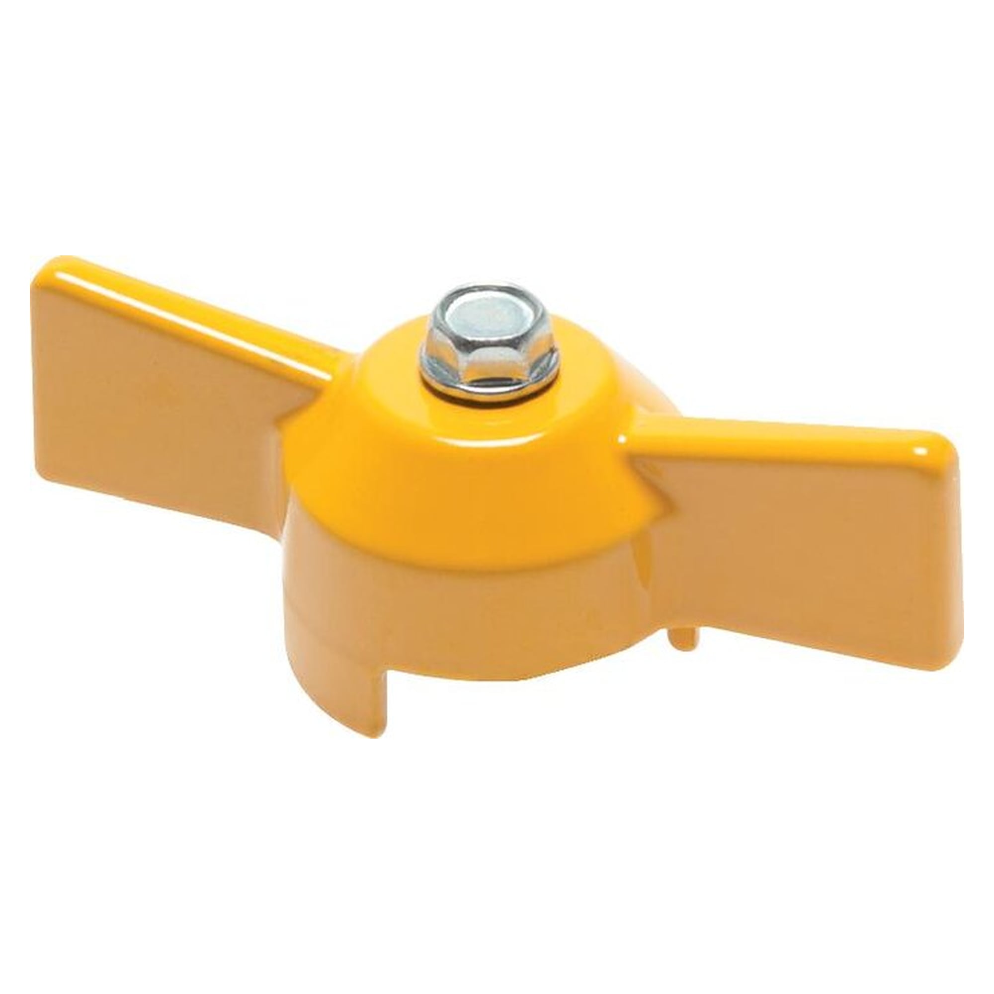 Combination handle for ball valves, size 1, T-handle, painted aluminium, yellow