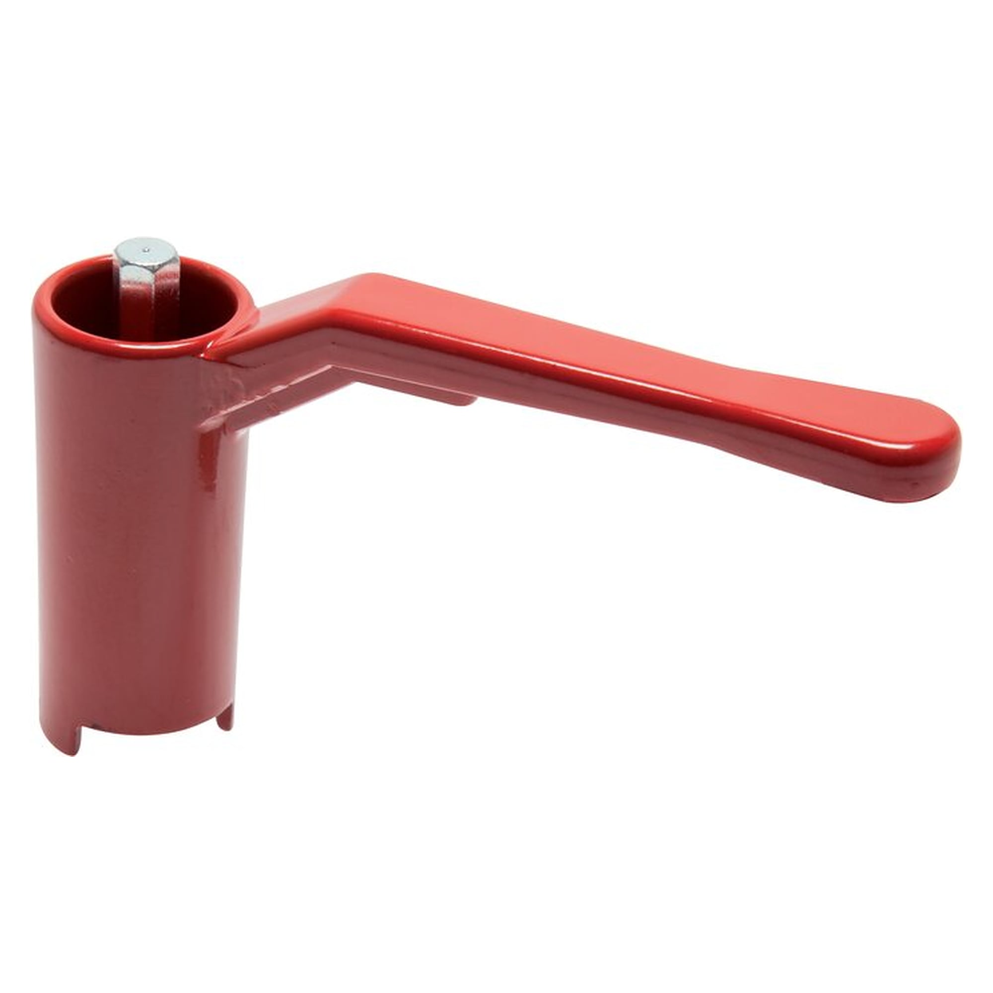 Combination handle for ball valves, size 5, long version, painted aluminium, red