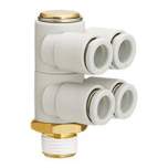 SMC KQ2ZD04-03AS. Double Branch Universal Male Elbow - KQ2ZD