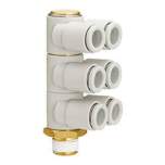 SMC KQ2ZT06-03NS. Triple Branch Universal Male Elbow - KQ2ZT