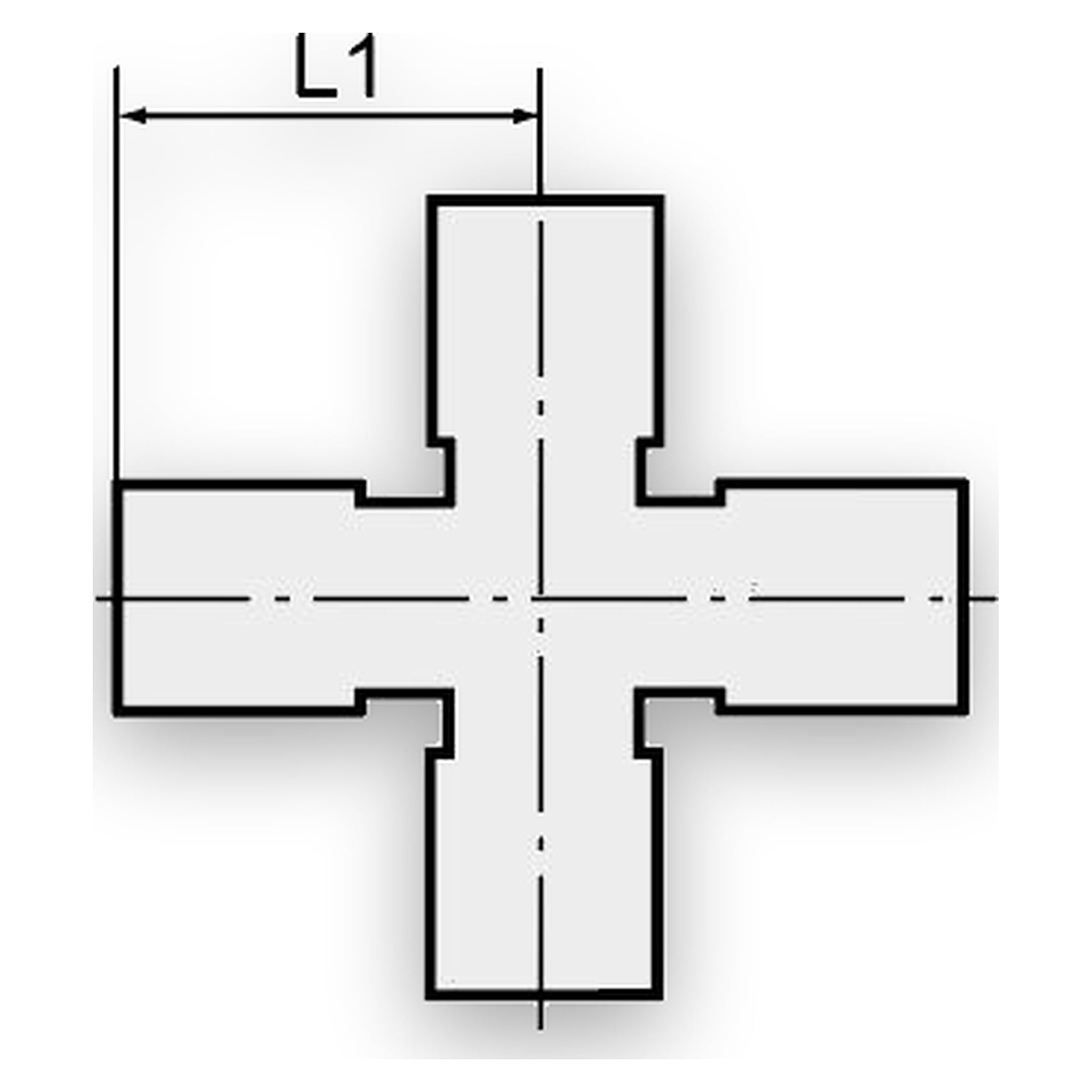 Kreuzverteiler, 4 x innen, Rp 1, Edelstahl 1.4408 - Riegler 112689