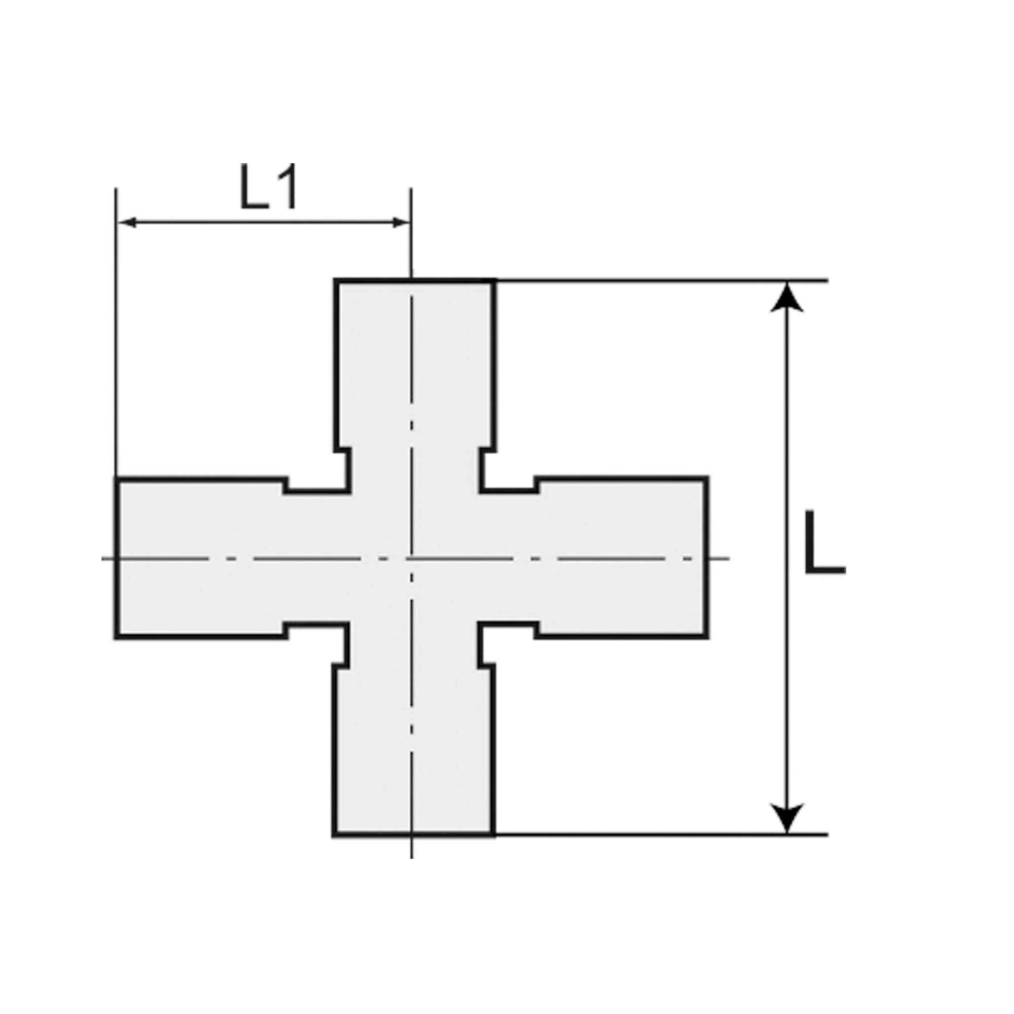 Push-in X-connector »click-clock« for hose exterior-Ø 4 mm - Riegler 108768