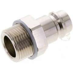 Kupplungsstecker (NW19) G 1"(AG), Messing vernickelt