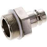 Kupplungsstecker (NW19) G 1-1/4"(AG), Messing vernickelt