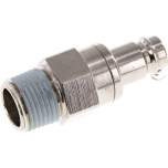 Kupplungsstecker (NW10) R 1/2"(AG), Messing vernickelt