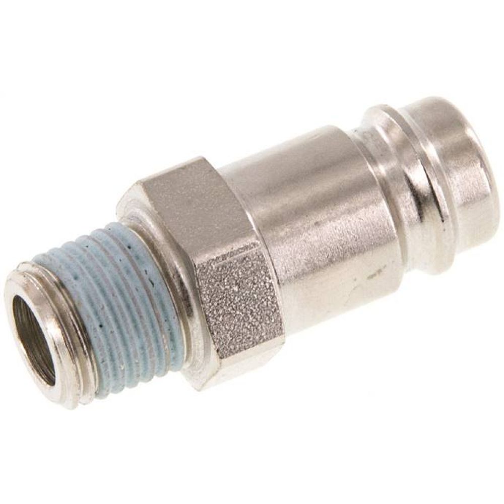 Kupplungsstecker (NW10) R 1/4"(AG), Stahl gehärtet & vernickelt