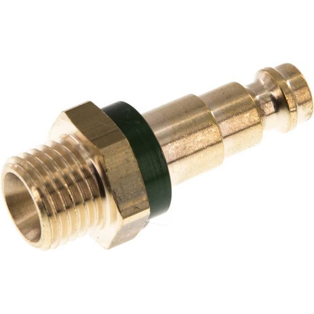 Kupplungsstecker (NW5) G 1/4"(AG), grün, Kreis Ø 10,5 mm